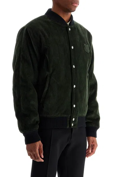 Maison Kitsuné Ranger Green Polyester Bomber With Embroidered Logo