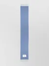 Maison Kitsuné Rectangular Scarf Fringed Edges In Blue