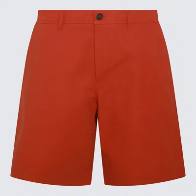 Maison Kitsuné Red Cotton Shorts In Paprika