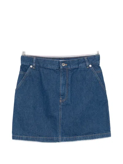 Maison Kitsuné Regular-fit Denim Mini Skirt In Blue