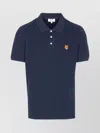 Maison Kitsuné Regular Fit Polo Shirt With Short Sleeves In Blue