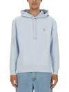 Maison Kitsuné Regular Fit White Sweatshirt In Blue