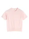 Maison Kitsuné Regular Short Sleeve Sweater With Fox Baby Patch In Pink
