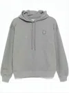 Maison Kitsuné Relaxed Grey Hoodie With Embroidered Fox Emblem In Gray