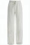 Maison Kitsuné Relaxed Wide-leg Pants With Drawstring And Heathered Texture In Gray