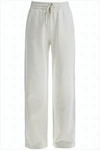 Maison Kitsuné Relaxed Wide-leg Pants With Drawstring And Heathered Texture In Gray