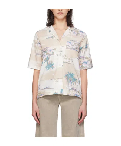 Maison Kitsuné Resort Short-sleeved Shirt In White