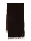 Maison Kitsuné Bold Fox Head Double Face Scarf In Brown