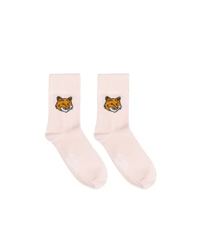 Maison Kitsuné Rib Socks In Pink