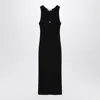 Maison Kitsuné Black Baby Fox Ribbed Tank Midi Dress
