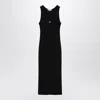 Maison Kitsuné Black Baby Fox Ribbed Tank Midi Dress