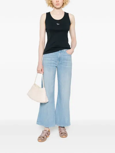 Maison Kitsuné Ribbed Emblem Tank Top In Blue