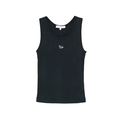 Maison Kitsuné Ribbed Emblem Tank Top In Blue