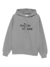 Maison Kitsuné Oversized Grey Cotton Hoodie With Adjustable Hood In Gray
