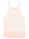 Maison Kitsuné Ribbed Tank Top With Baby Fox Applique In Pink