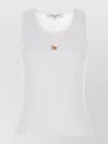 Maison Kitsuné Ribbed Texture Sleeveless Tank Top In White