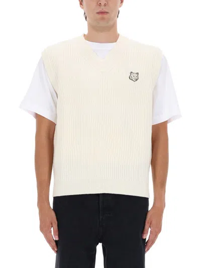 MAISON KITSUNÉ MAISON KITSUNÉ RIBBED VEST WITH FOX PATCH