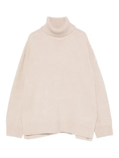 Maison Kitsuné Roll-neck Wool Jumper In Neutral