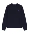 Maison Kitsuné Bold Fox Head Patch Regular Jumper In Lambswool In Black