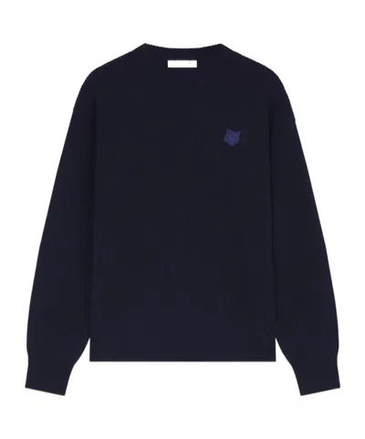 MAISON KITSUNÉ MAISON KITSUNÉ FOX PATCH KNITTED JUMPER