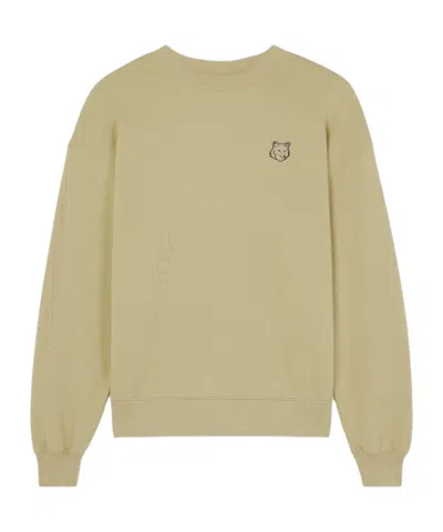 Maison Kitsuné Round Neck Long-sleeved Sweater In Nude