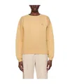 Maison Kitsuné Round Neck Long-sleeved Sweater In Yellow