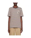 MAISON KITSUNÉ ROUND NECK STRIPED T-SHIRT