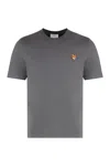 Maison Kitsuné Fox Head Regular Fit Cotton T-shirt In Gray