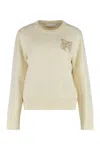 Maison Kitsuné Round Neck Wool Sweater In Yellow
