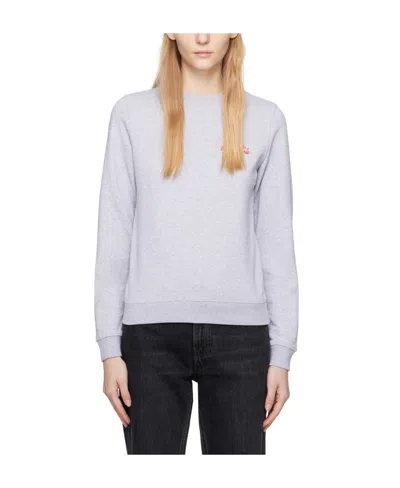 Maison Kitsuné Round-necked Logo Sweater In White