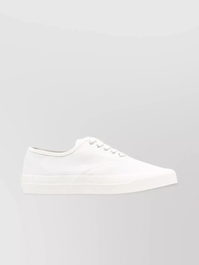 Maison Kitsuné Round Toe Rubber Sole Sneakers In White
