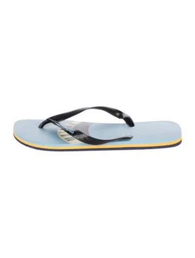 Pre-owned Maison Kitsuné Rubber Flip Flops In Blue