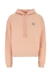 Maison Kitsuné Relaxed Fit Light Pink Hoodie With Iconic Embroidered Logo In Pasturerose