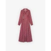 Maison Kitsuné Kitsuné Scarf Long Dress In Floral Stripes Printed Technic In Brown