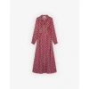 Maison Kitsuné Kitsuné Scarf Long Dress In Floral Stripes Printed Technic In Brown