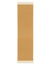 Maison Kitsuné Fox-patch Fringed Scarf In Beige