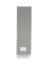 Maison Kitsuné Green Soft Fabric Scarf With Versatile Rectangular Shape In Gray