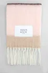 MAISON KITSUNÉ SCARVE IN ROSE-PINK WOOL