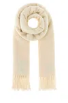 Maison Kitsuné Soft Wool Scarf Featuring Fringe Detail In Neutral