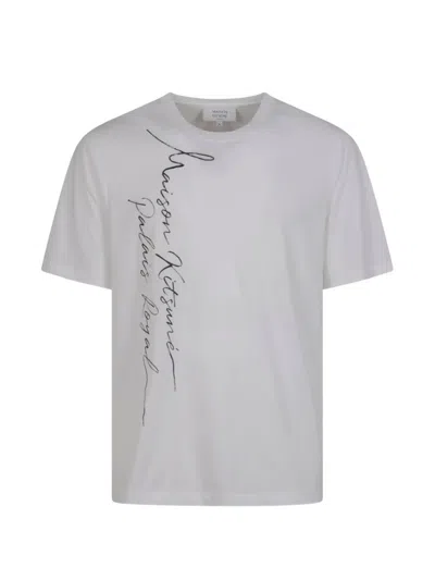 Maison Kitsuné Script T-shirt In White