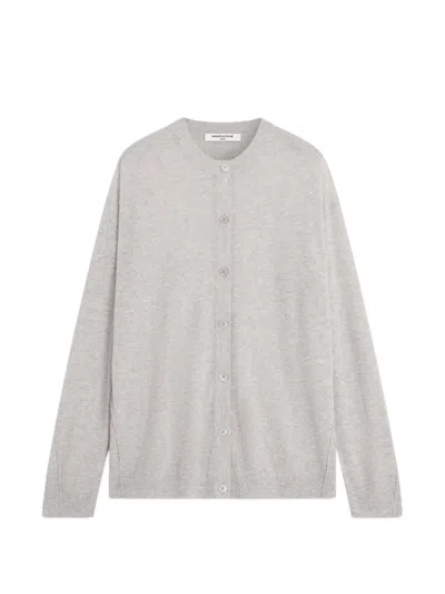 Maison Kitsuné Sheer Button-up Cardigan In Gray