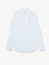 Maison Kitsuné Fox Patch Long-sleeved Oxford Shirt In Blue