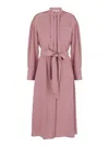 MAISON KITSUNÉ PINK LONG CHEMISIER DRESS IN TECHNO FABRIC WOMAN