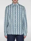 Maison Kitsuné Logo-print Cotton Shirt In Green