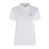 Maison Kitsuné White Cotton Baby Fox Polo Shirt In P100