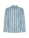 Maison Kitsuné Logo-print Cotton Shirt In Sage Deisgn