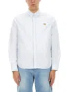Maison Kitsuné Shirt With Logo In Baby Blue