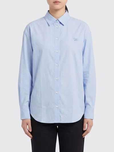 Maison Kitsuné Baby Fox Poplin Shirt In Blue