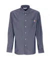 Maison Kitsuné Maison Kitsune Bold Fox Head Casual Shirt Blue In Blue