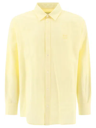 Maison Kitsuné Dark White Cotton Shirt In Chamomille